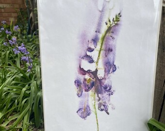 Wisteria Original Watercolour Monotype