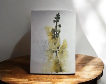 Yellow Hollyhock A4 print