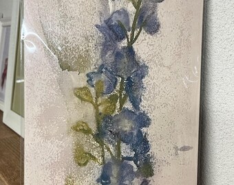 Blue Delphinium A4 print