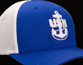 Navy Chief Trucker Hat - Royal Blue