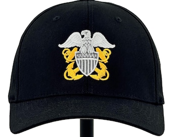 US Navy Officer Ball Cap - Black Hat