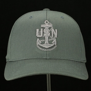 US Navy Chief Hat (Gray with Gray embroidery)