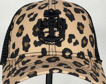 Navy Chief Ponytail Hat: Leopard