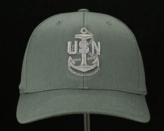 US Navy Chief Hat (gray With Gray Embroidery)