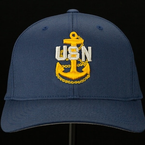 Navy Chief Ball cap (Navy Blue Hat w/ Gold Anchor)