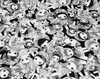 LAST YARD plus 4" (40") Monochrome Dolls by Cosmo Fabrics