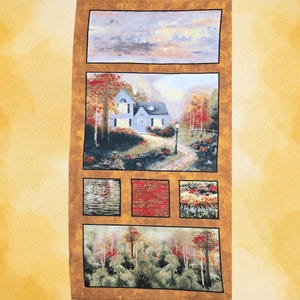 PANEL- Thomas Kinkade “The Blessings of Autumn” Fabric Panel – David Textiles – 23&quot; x 44&quot; Fall Quilt Panel – OOP