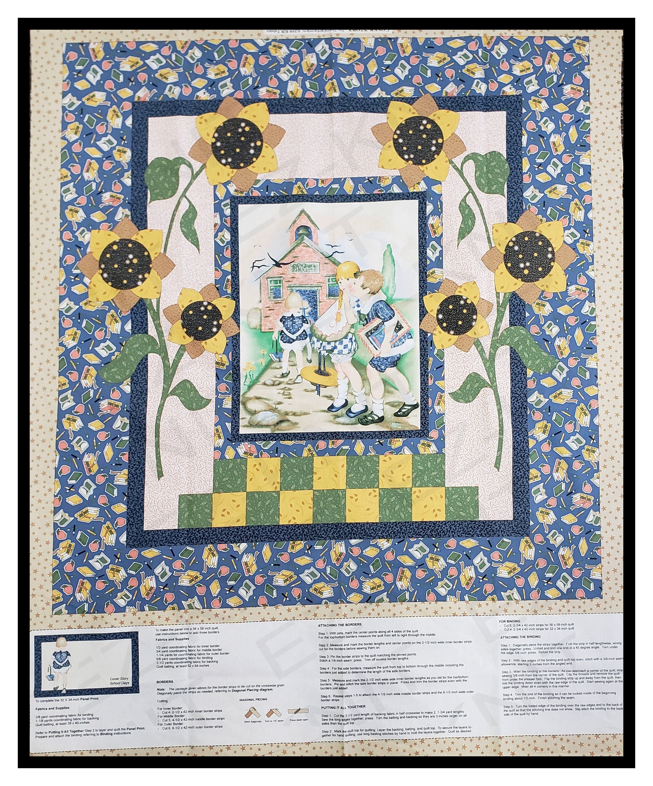 PANEL Cover Story by Thimbleberries RJR Fabrics Schoolhouse Etsy