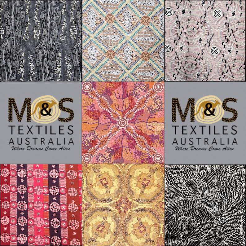 YARD- Aboriginal Cotton Fabric Various/multiple Prints From M&S ...