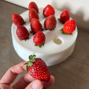3D Realistic strawberry silicone mold for resin/ wax/ polymer clay/ soap / candle/ concrete DIY
