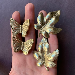 Butterfly & Leaf Tray Handles: Rustic Resin Tray Hardware (2-Piece Set)