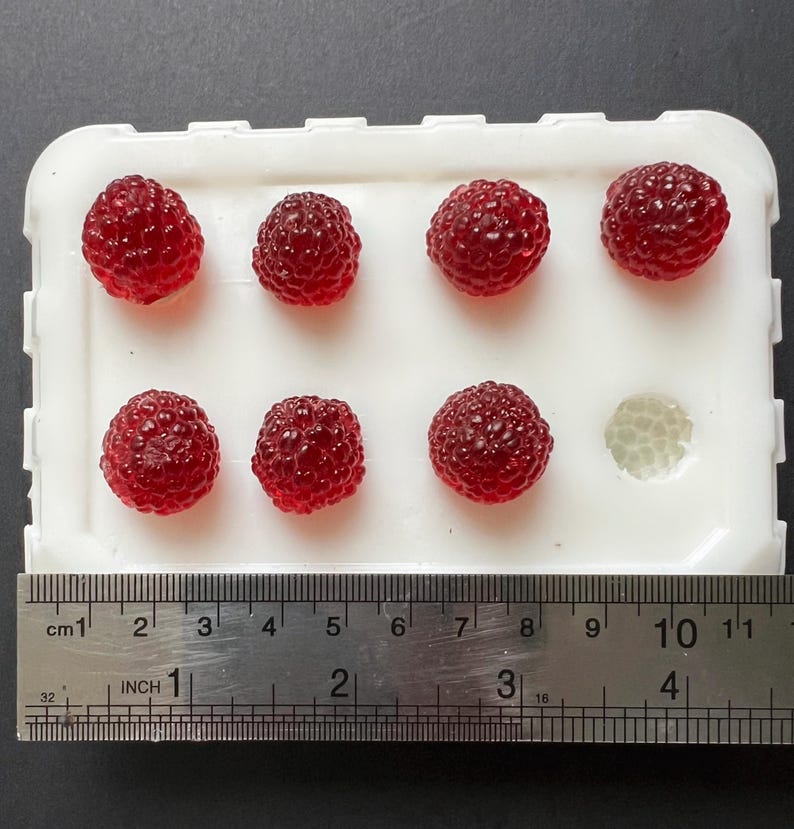 Fresh Raspberry Molde 3D Realistic Raspberry Silicone Mold for Resin/ Wax/ Polymer Clay/ Soap ...