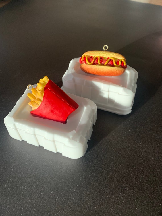 3D Fast Food Silicone Molds: Burger, Fries, Popcorn, Hotdog