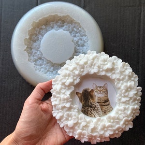 Photo Frame Silicone Mould, Flowers shaped Photo Frame Mold, Picture Silicone mold,Hydrangea Photo Frame Mold, Home Decoration Silicone Mold