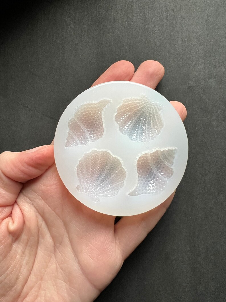 Multi-faceted shell conch silicone mold, seashells resin, cake decorating, chocolate, candy, soap silicone mould image 5
