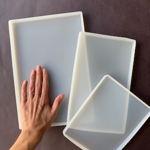 Rectangle Tray Shiny Silicone Mold, Large Tray Mold, Notebook Cover Silicone Mold, Rolling Tray, Jewelry Holder, Silicon Mould Shiney