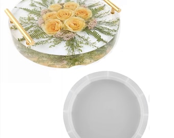 Stor rund silikonform: Epoxihartsbord och bricka