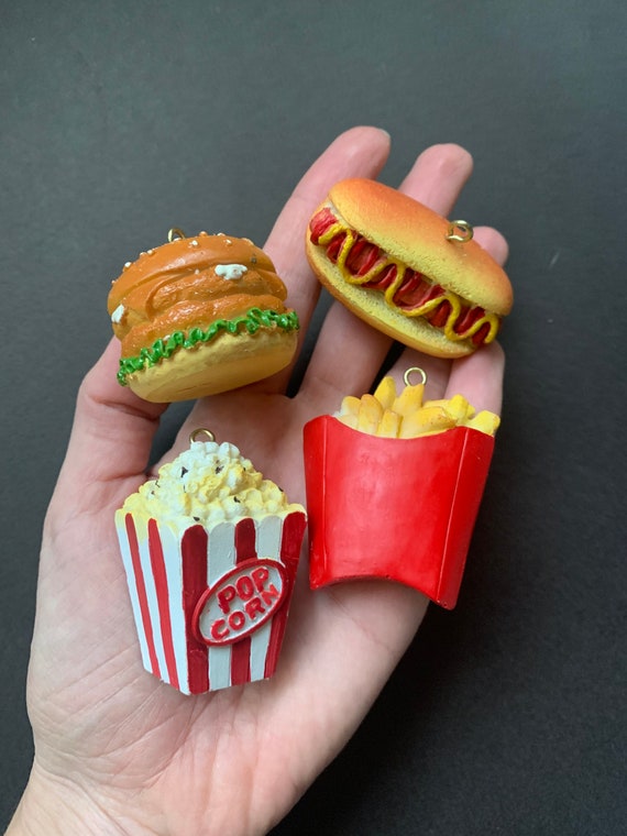 3D Fast Food Silicone Molds: Burger, Fries, Popcorn, Hotdog