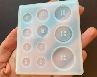 Stampo in silicone per bottoni multi-dimensione: artigianato in resina e argilla