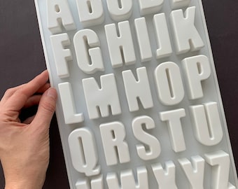 Large Alphabet Silicone Mold: Resin Keychain, Pendant Initial