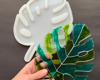 Silikonform Monstera Blatt, Monstera Blatt Harzform, Epoxidharz Handwerksform, Monstera Untersetzer, große Blatt Silikonform, Monstera Tablett Form
