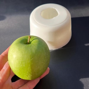 Realistic silicone apple shape mold, Fruit silicone mold, apple epoxy/ candles/ soap / concrete/ beton shiny silicone mould