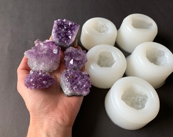 Crystal Cluster Silikonform, Druzy Kristallsteinform, Druzy Mould, Kristallharz Formen