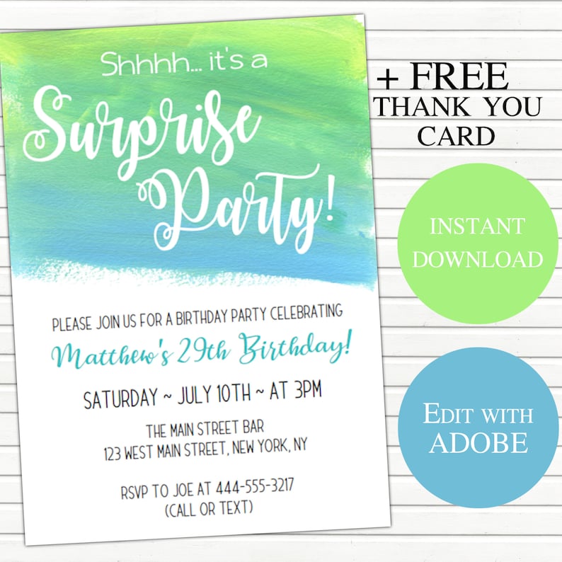 It's just a picture of Free Printable Surprise Birthday Invitations throughout gold It's just a photo of Free Printable Surprise Birthday Invitations throughout gold