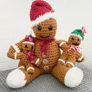 Gingerbread family crochet pattern