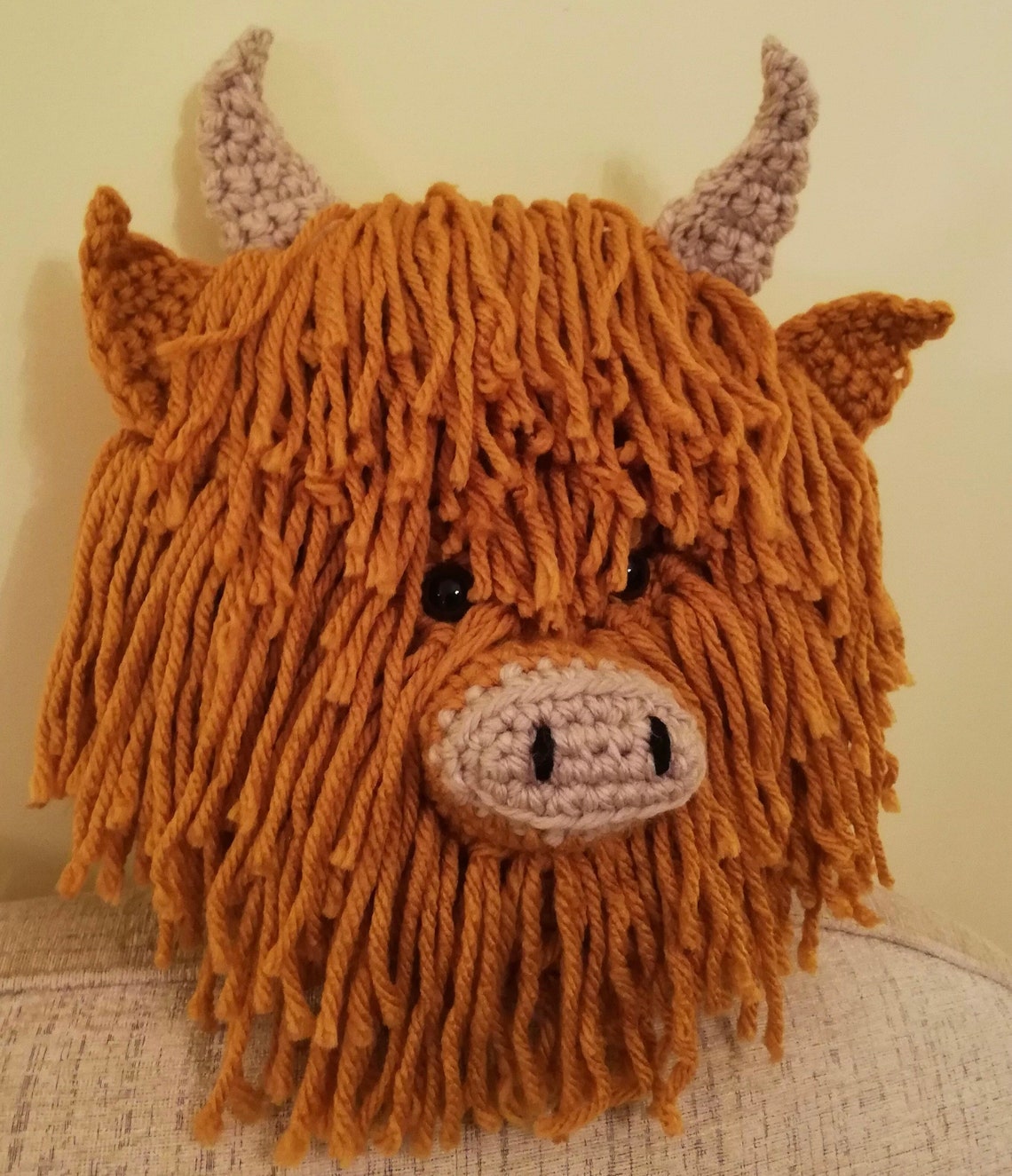 Highland Cow cushion crochet kit. Includes cushion inner Etsy