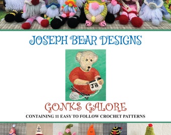 GONKS GALORE Crochet pattern book by Joseph Bear Designs