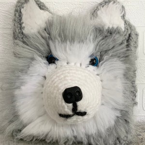 HUSKY Dog CUSHION crochet PATTERN 