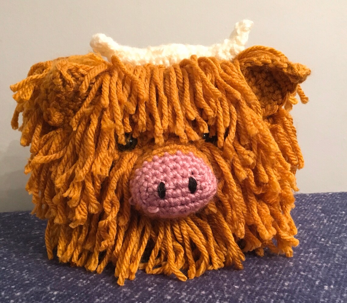 Highland Cow Crochet Tea Cosy Kit. Includes All You Need to Etsy UK