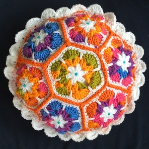 Spring Flowers Cushion Crochet kit. Kit includes all yarn, cushion inner pattern etc.