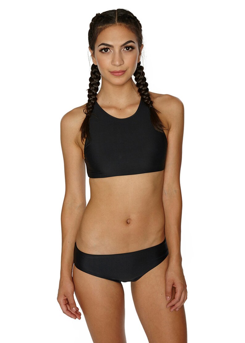 Black Full Coverage Classic Bikini Bottom