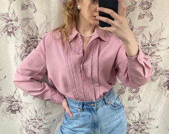 Vintage pink embroidered blouse