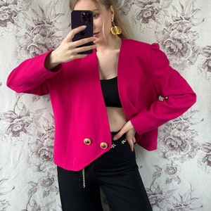 Vintage wool pink blazer, elegant and classy long sleeve women’s jacket