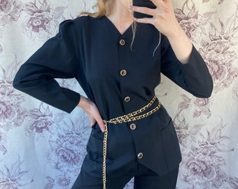 Vintage elegant classy black blouse