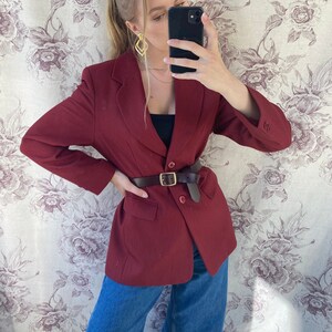 Vintage red blazer, classy elegant jacket