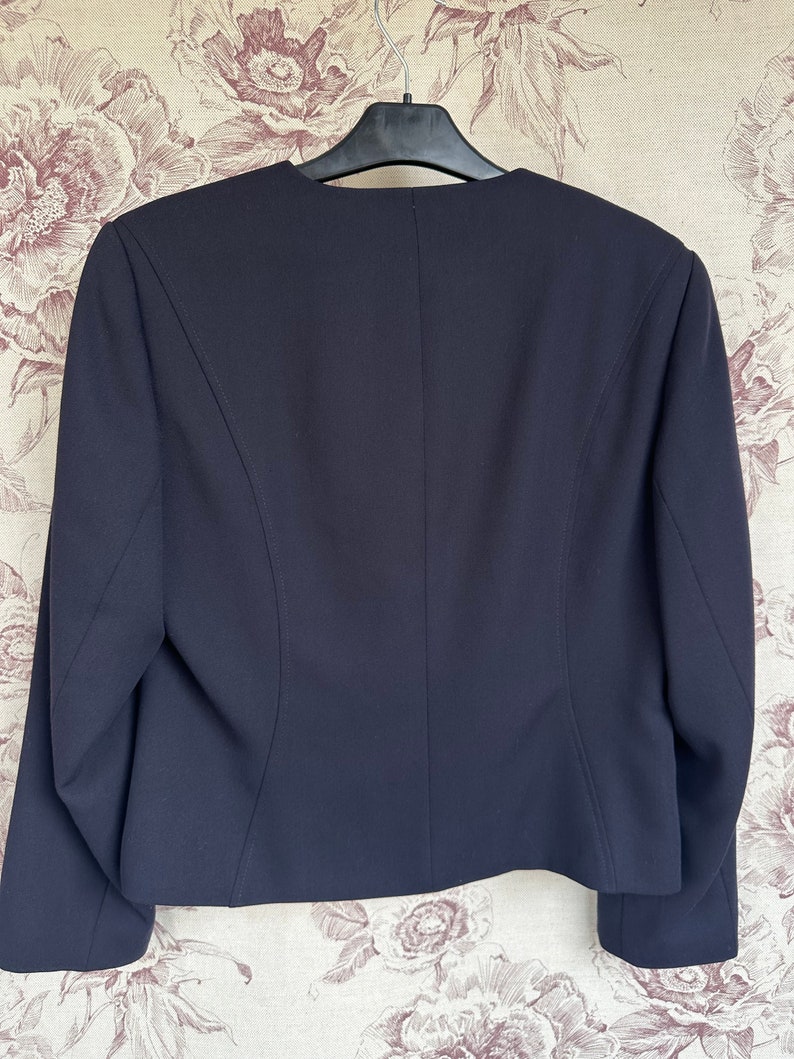 blazer bleu marine vintage, élégante veste des années 90 avec boutons dorés image 9