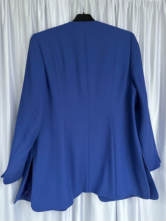 Vintage blue blazer, elegant classy women's jacke… - image 10