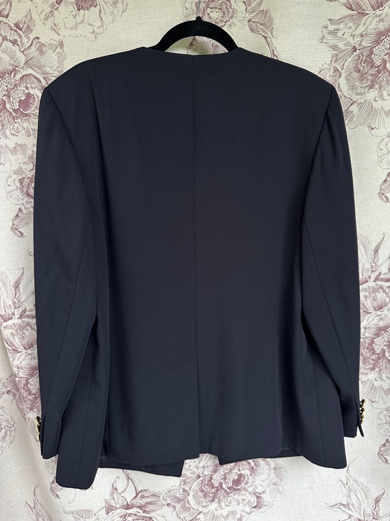 Vintage navy blue wool blazer, elegant classy wom… - image 10