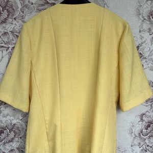 Vintage yellow wool blazer with short sleeves, elegant and classy womens jacket image 10