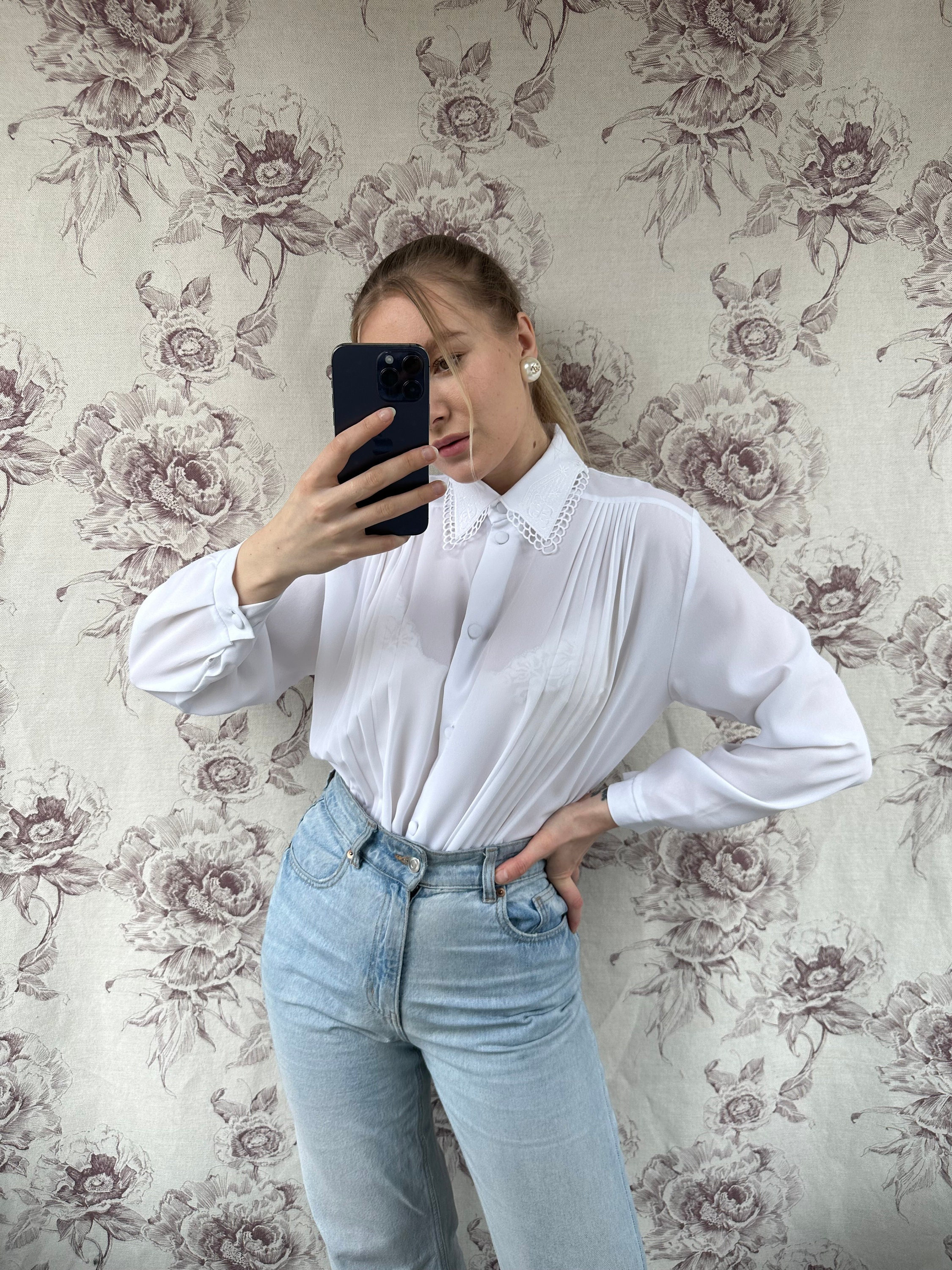 Embroidered Sheer Shirt - Etsy