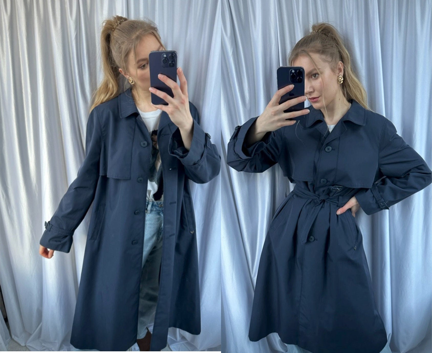 Trench burberry bleu marine femme deals
