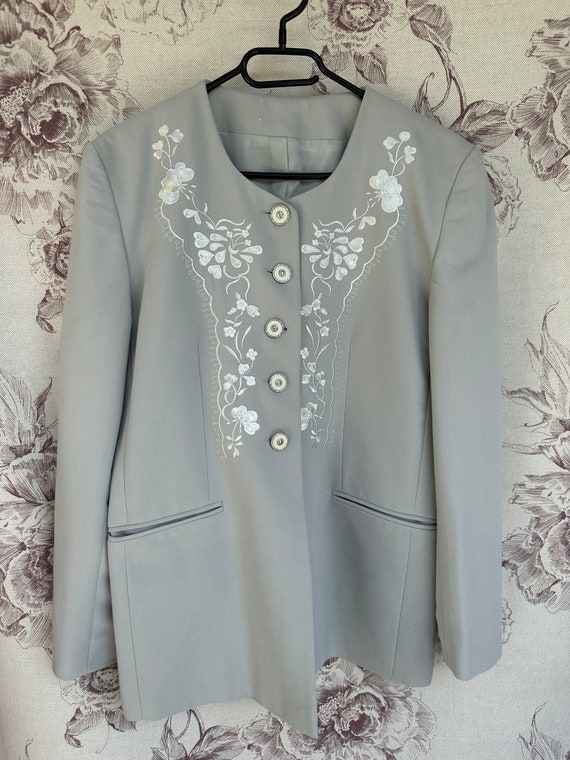 Vintage 70s grey blazer, classy and elegant women… - image 8