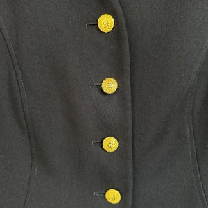 blazer bleu marine vintage, élégante veste des années 90 avec boutons dorés image 10