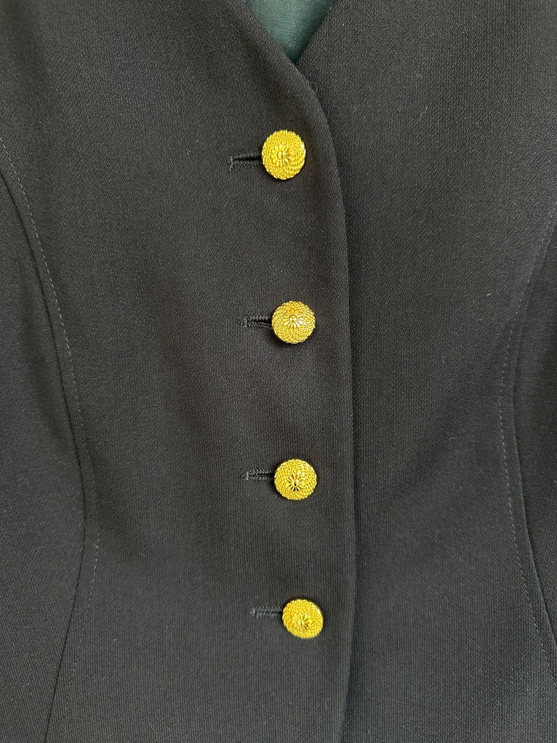 blazer bleu marine vintage, élégante veste des années 90 avec boutons dorés image 10