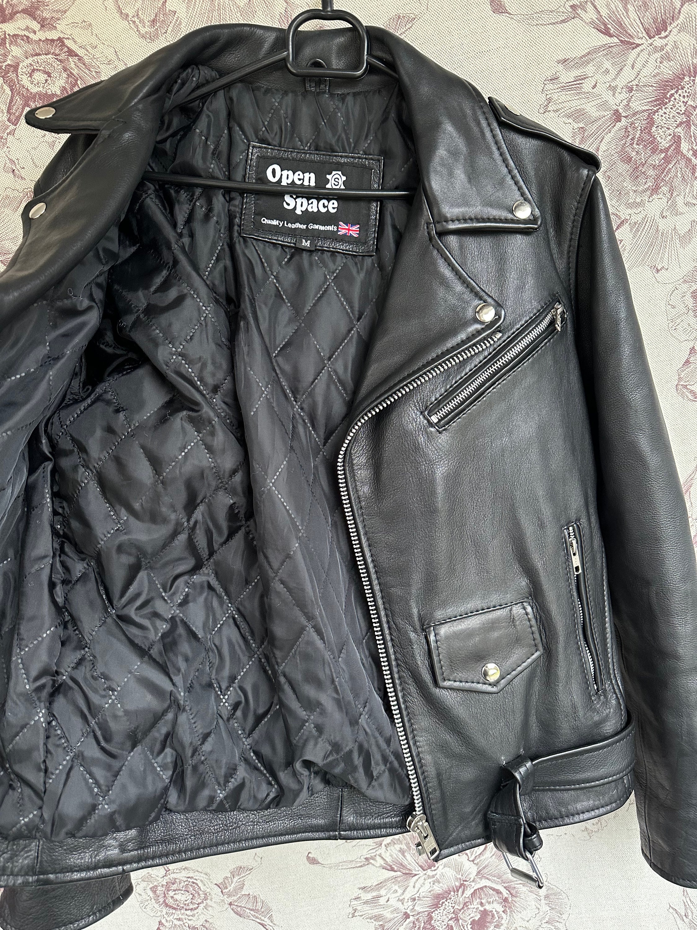 Retro 90s Leather Jacket, 80s BRIMACO Jacket, Black Biker