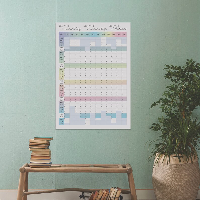 Wall Planner 2023 A0 Wall Planner Vertical Planner Portrait Etsy